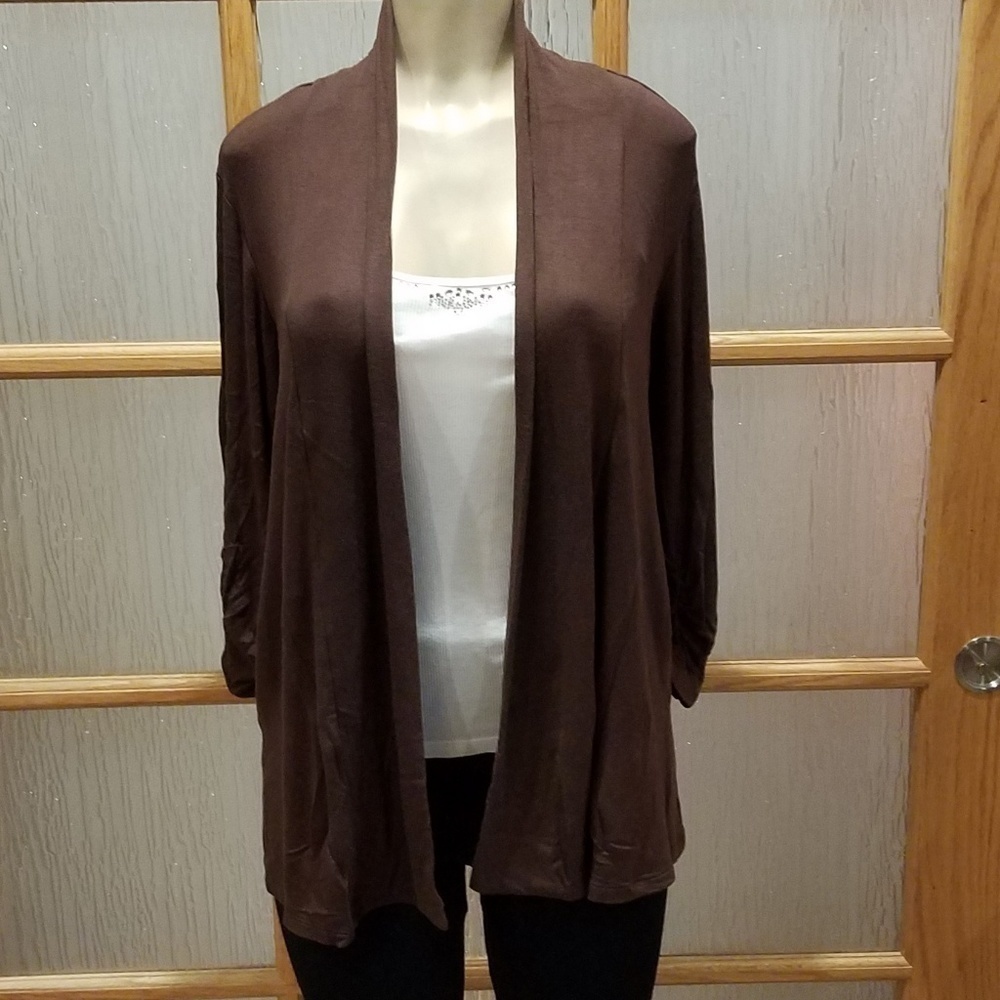 𝅺MOD Lusive Chocolate Open Cardigan